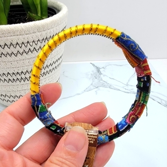 World Market | mixed media colorful Bohemian bangle bracelet NWT - Picture 7 of 8
